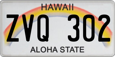 HI license plate ZVQ302