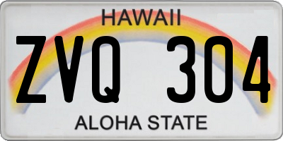 HI license plate ZVQ304