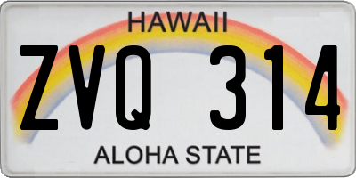 HI license plate ZVQ314