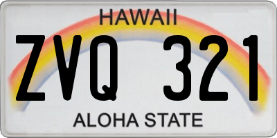 HI license plate ZVQ321