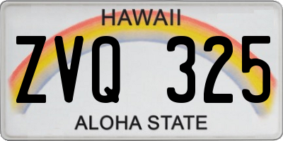 HI license plate ZVQ325