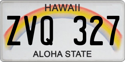 HI license plate ZVQ327