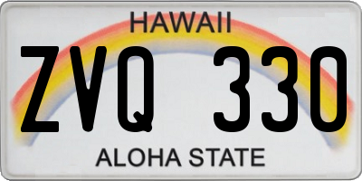 HI license plate ZVQ330