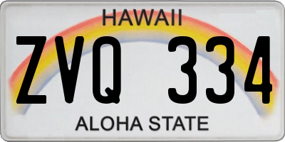HI license plate ZVQ334