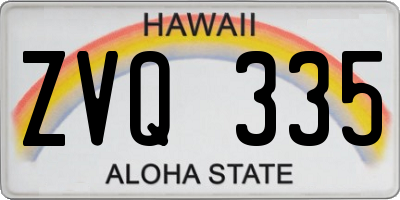 HI license plate ZVQ335