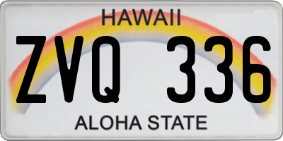 HI license plate ZVQ336