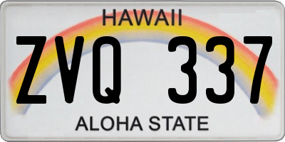 HI license plate ZVQ337