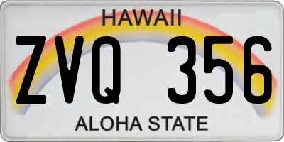 HI license plate ZVQ356