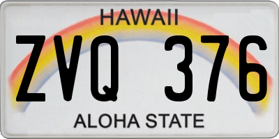 HI license plate ZVQ376