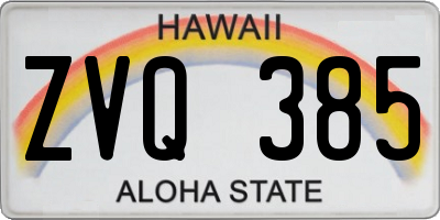 HI license plate ZVQ385