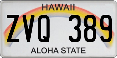 HI license plate ZVQ389