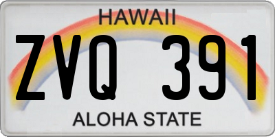 HI license plate ZVQ391