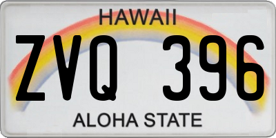 HI license plate ZVQ396
