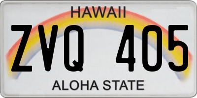 HI license plate ZVQ405