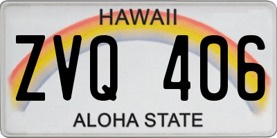 HI license plate ZVQ406