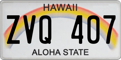 HI license plate ZVQ407