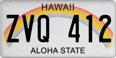 HI license plate ZVQ412