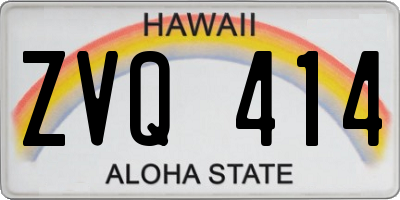 HI license plate ZVQ414