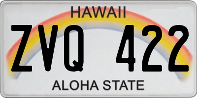 HI license plate ZVQ422