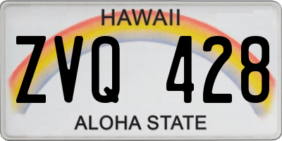 HI license plate ZVQ428