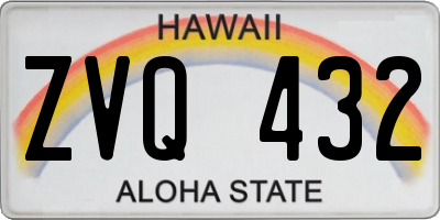 HI license plate ZVQ432