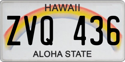 HI license plate ZVQ436