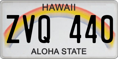 HI license plate ZVQ440