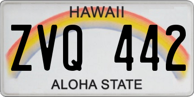 HI license plate ZVQ442