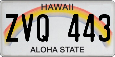 HI license plate ZVQ443