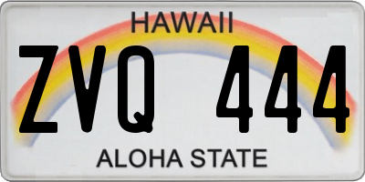 HI license plate ZVQ444