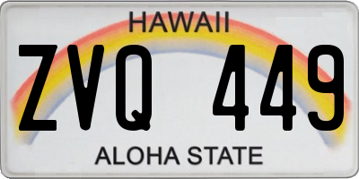 HI license plate ZVQ449