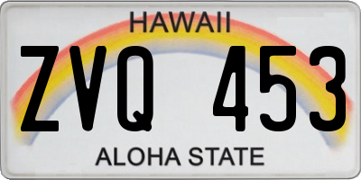 HI license plate ZVQ453