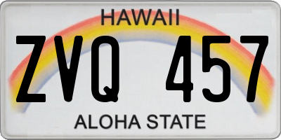 HI license plate ZVQ457