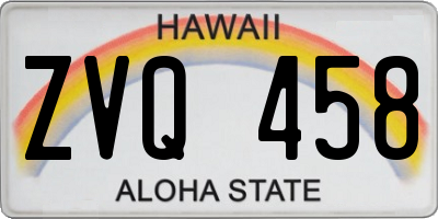 HI license plate ZVQ458