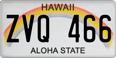 HI license plate ZVQ466