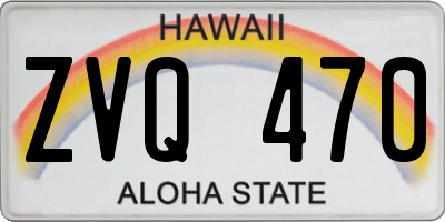 HI license plate ZVQ470