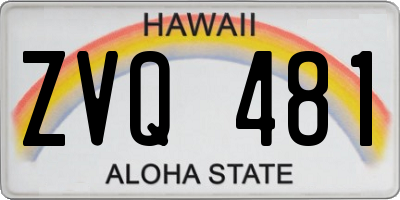 HI license plate ZVQ481