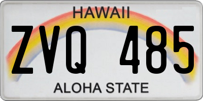 HI license plate ZVQ485