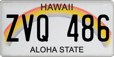 HI license plate ZVQ486