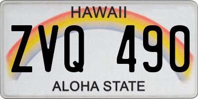 HI license plate ZVQ490