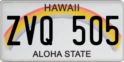 HI license plate ZVQ505