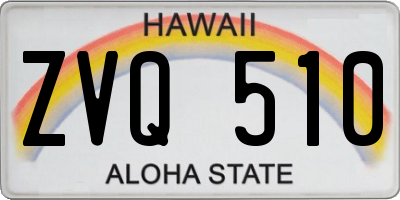 HI license plate ZVQ510