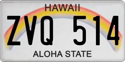 HI license plate ZVQ514