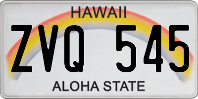 HI license plate ZVQ545