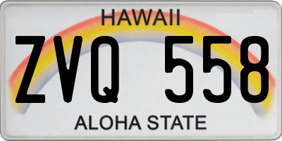 HI license plate ZVQ558