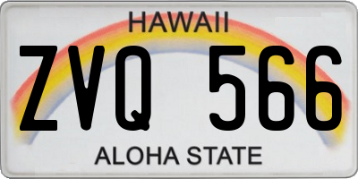 HI license plate ZVQ566