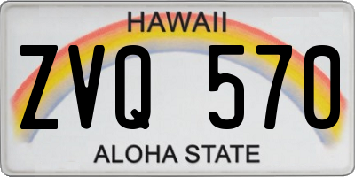 HI license plate ZVQ570