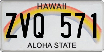 HI license plate ZVQ571