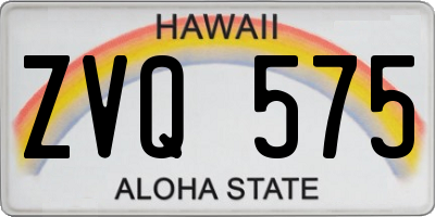 HI license plate ZVQ575