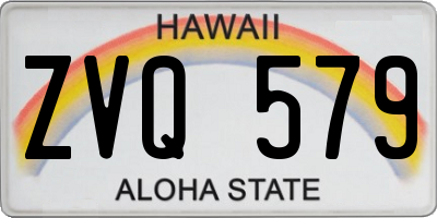 HI license plate ZVQ579